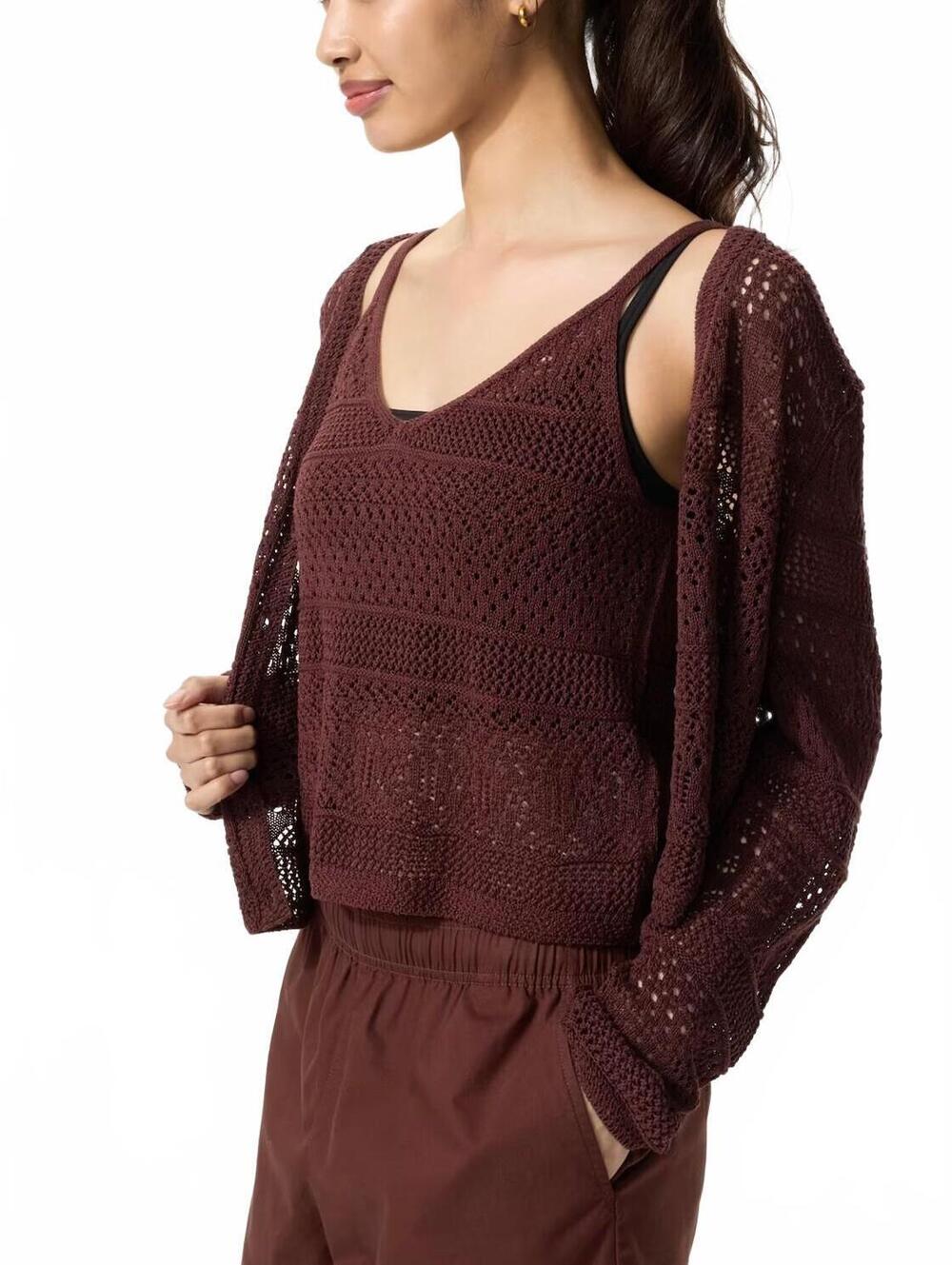 Uniqlo Crochet Knitted Camisole NWT Brown XL
